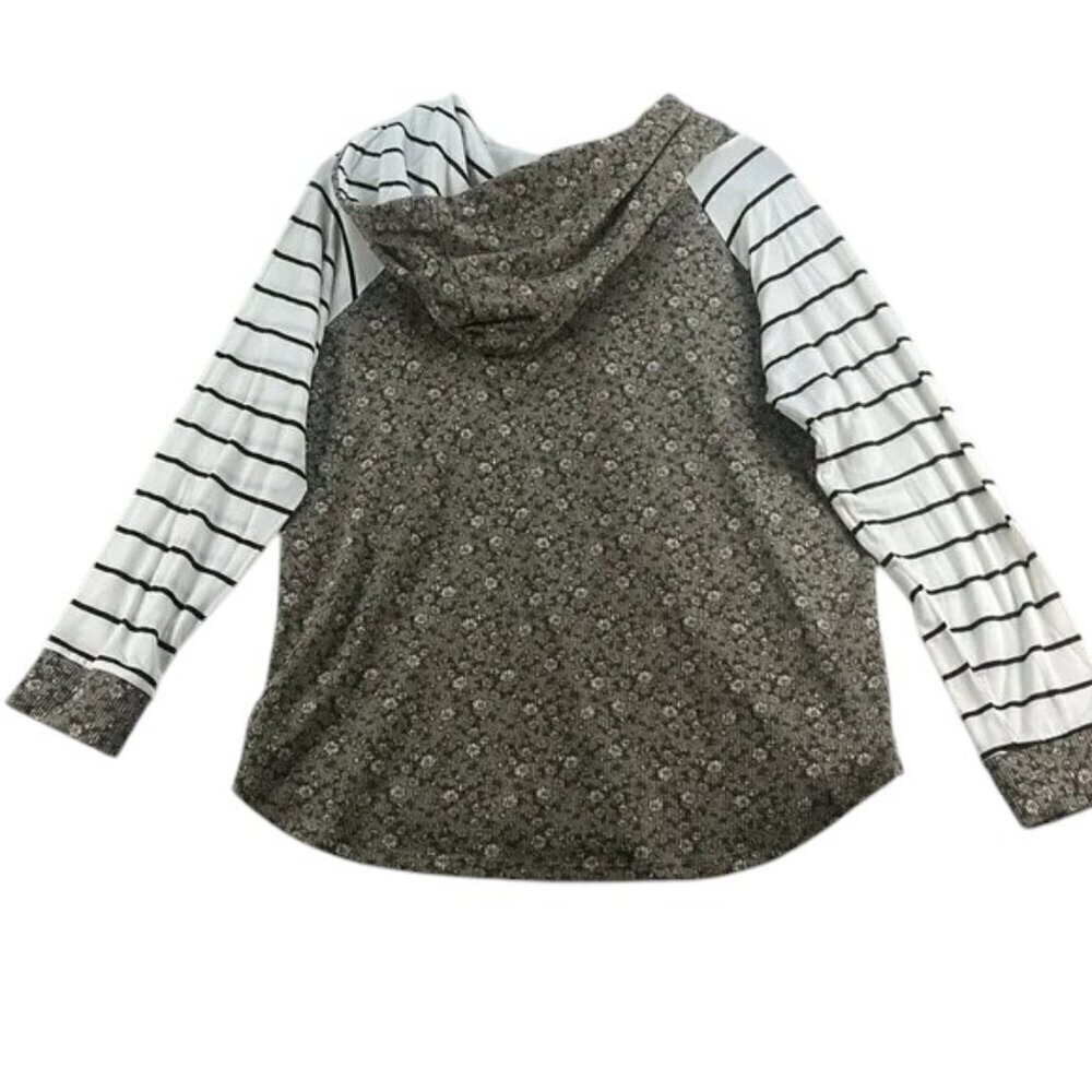 7th Ray Floral Sweatshirt Brown WhiteWomen's Size L - Picture 2 of 8